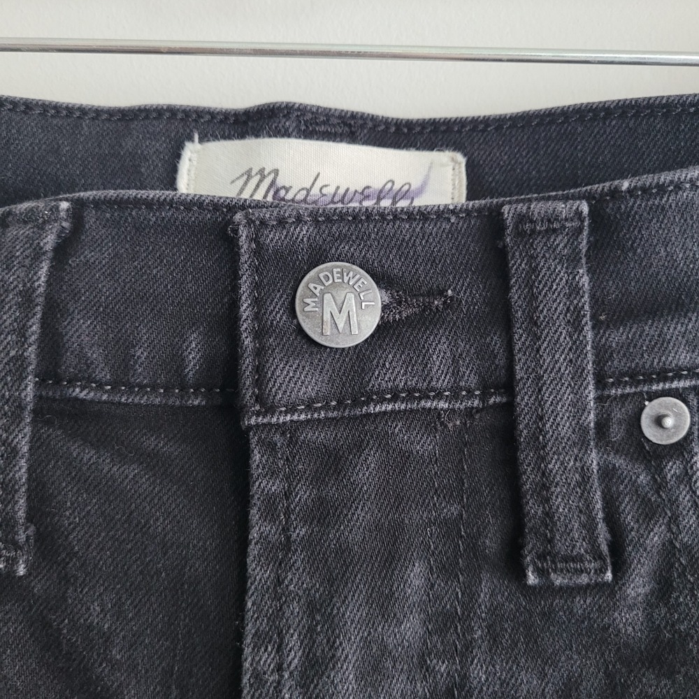 Madewell 32 X 32 black slim‎ denim jeans classic basics grunge goth alternative - Picture 5 of 16